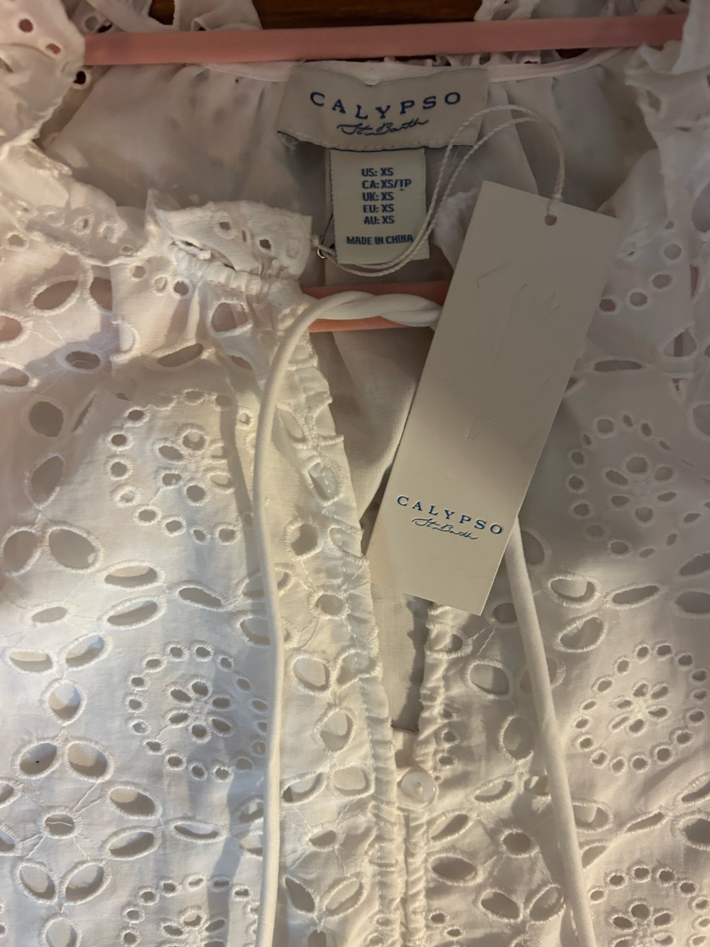 Calypso St.Barth white eyelet embroidered dress. - Picture 7 of 14